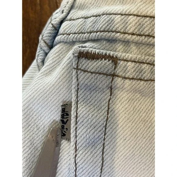 Vintage Levis 901 Jeans Womens 9 Bleach Wash High Rise Tapered Made USA 90s - Picture 2 of 11